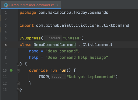 New command clas